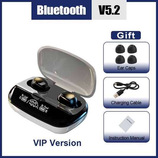 2023 New Bluetooth 5.2 Earphones Wireless Headphones Sport Waterproof Headset HiFi Stereo Noise Reduction with Mic Earbud