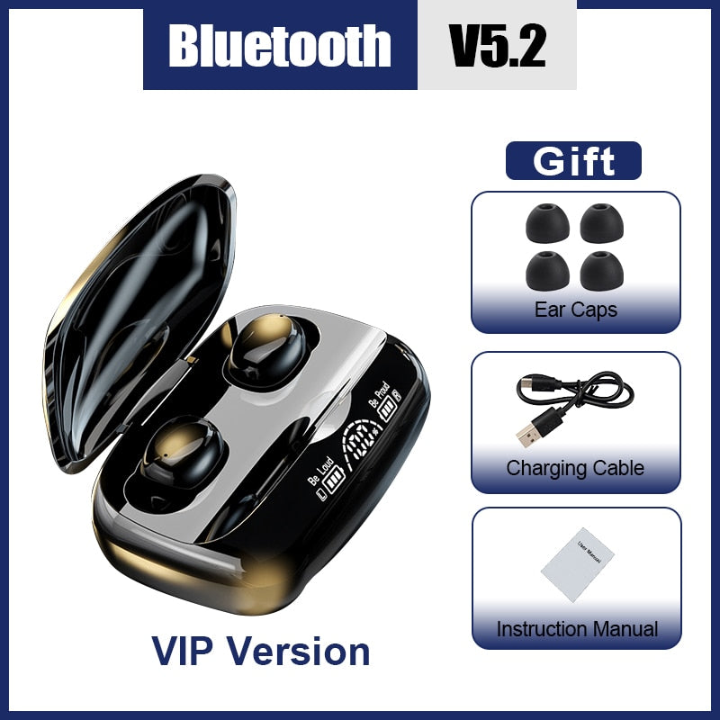 2023 New Bluetooth 5.2 Earphones Wireless Headphones Sport Waterproof Headset HiFi Stereo Noise Reduction with Mic Earbud